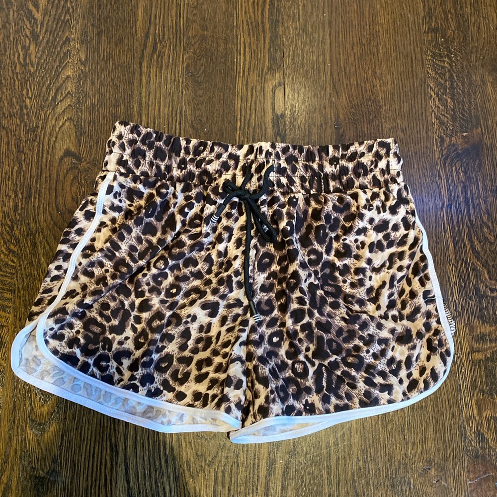 cheetah print casual shorts